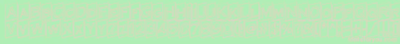 ACoppergothcmupotl-fontti – vaaleanpunaiset fontit vihreällä taustalla