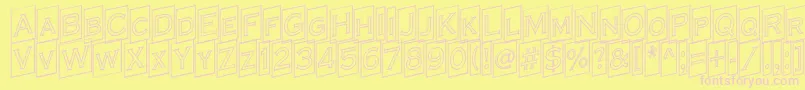 ACoppergothcmupotl Font – Pink Fonts on Yellow Background