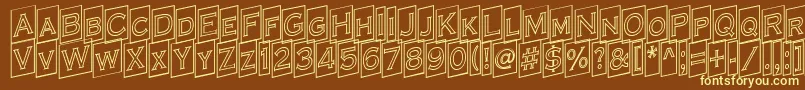 ACoppergothcmupotl Font – Yellow Fonts on Brown Background