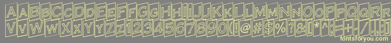 ACoppergothcmupotl-fontti – keltaiset fontit harmaalla taustalla