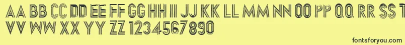 Dirtyhatchcaps Font – Black Fonts on Yellow Background