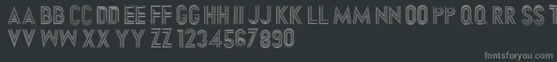 フォントDirtyhatchcaps – 黒い背景に灰色の文字
