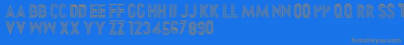 Dirtyhatchcaps Font – Gray Fonts on Blue Background