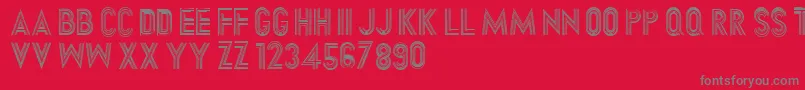 Dirtyhatchcaps Font – Gray Fonts on Red Background