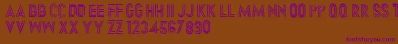 Dirtyhatchcaps Font – Purple Fonts on Brown Background