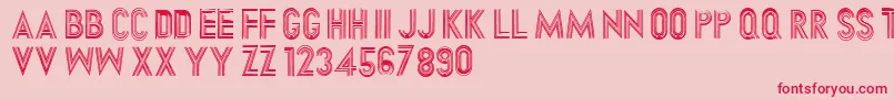 Dirtyhatchcaps Font – Red Fonts on Pink Background