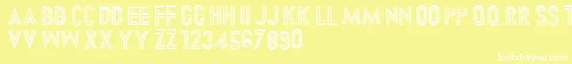 Dirtyhatchcaps Font – White Fonts on Yellow Background