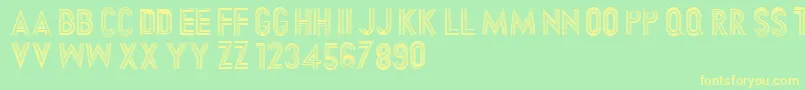 Dirtyhatchcaps Font – Yellow Fonts on Green Background