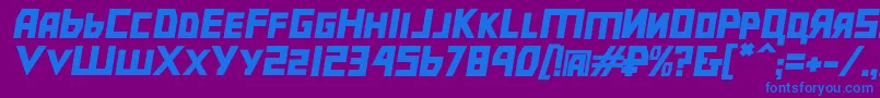 Шрифт Bolshevikbdobl – синие шрифты на фиолетовом фоне