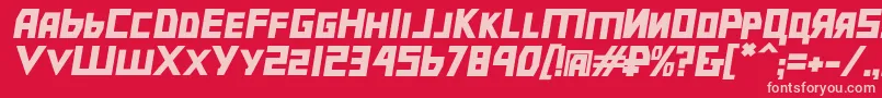 Bolshevikbdobl Font – Pink Fonts on Red Background