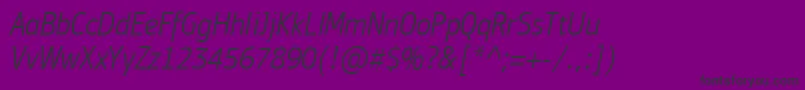 PfbulletinsansproLightitalic Font – Black Fonts on Purple Background