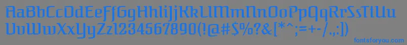 フォントFederantRegular – 灰色の背景に青い文字