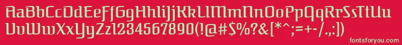 フォントFederantRegular – 赤い背景に緑の文字