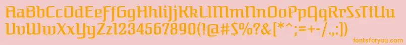 フォントFederantRegular – オレンジの文字がピンクの背景にあります。