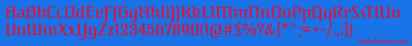 FederantRegular Font – Red Fonts on Blue Background