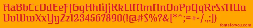 フォントFederantRegular – オレンジの背景に赤い文字