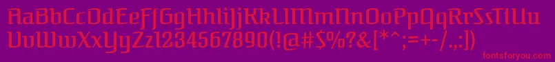 フォントFederantRegular – 紫の背景に赤い文字