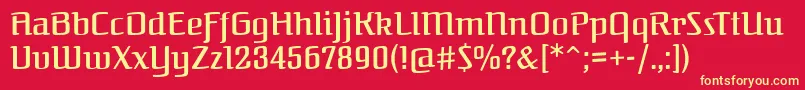 Шрифт FederantRegular – жёлтые шрифты на красном фоне
