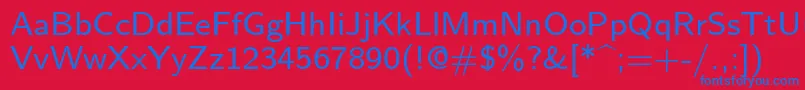 フォントLmsans8Regular – 赤い背景に青い文字