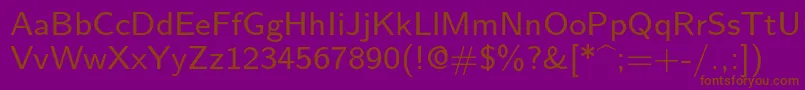 Lmsans8Regular Font – Brown Fonts on Purple Background