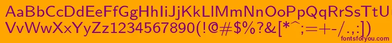 Lmsans8Regular Font – Purple Fonts on Orange Background