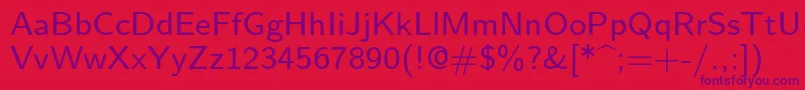Lmsans8Regular Font – Purple Fonts on Red Background