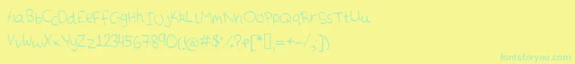 Daisies-Schriftart – Grüne Schriften auf gelbem Hintergrund