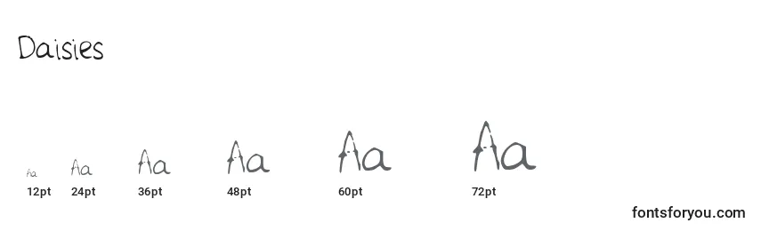 Daisies Font Sizes