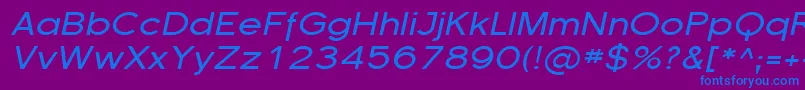 FlorencesansExpItalic Font – Blue Fonts on Purple Background