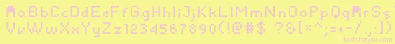 Yapix-fontti – vaaleanpunaiset fontit keltaisella taustalla