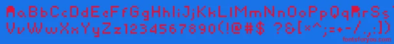フォントYapix – 赤い文字の青い背景