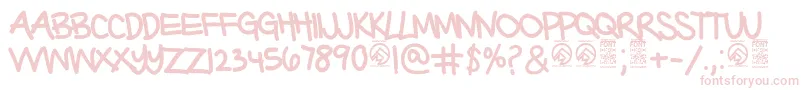 Fonte BarterwithagypsyRegular – fontes rosa em um fundo branco