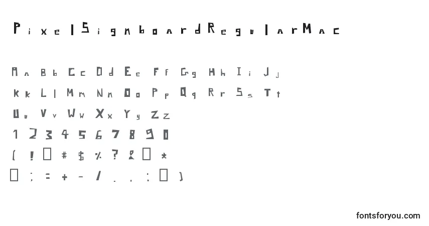 Police PixelSignboardRegularMac - Alphabet, Chiffres, Caractères Spéciaux