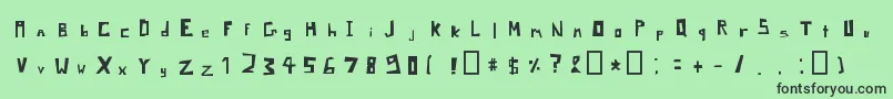 Czcionka PixelSignboardRegularMac – czarne czcionki na zielonym tle