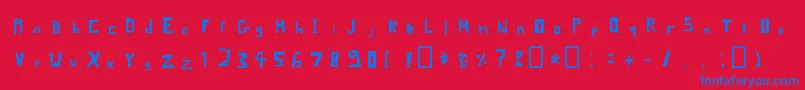 PixelSignboardRegularMac Font – Blue Fonts on Red Background