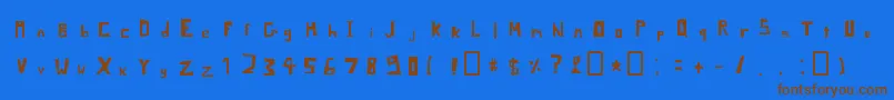 PixelSignboardRegularMac-Schriftart – Braune Schriften auf blauem Hintergrund