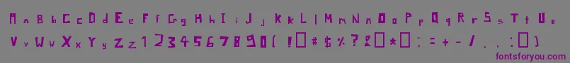 Шрифт PixelSignboardRegularMac – фиолетовые шрифты на сером фоне