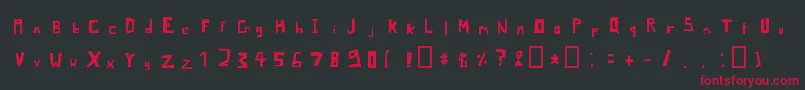 Fonte PixelSignboardRegularMac – fontes vermelhas em um fundo preto