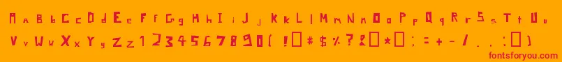 PixelSignboardRegularMac Font – Red Fonts on Orange Background