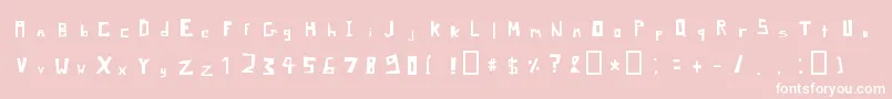 PixelSignboardRegularMac-fontti – valkoiset fontit vaaleanpunaisella taustalla