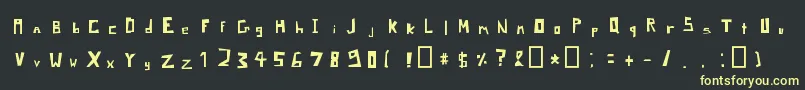PixelSignboardRegularMac Font – Yellow Fonts on Black Background
