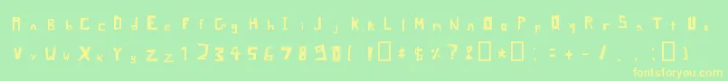 Czcionka PixelSignboardRegularMac – żółte czcionki na zielonym tle