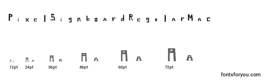 Rozmiary czcionki PixelSignboardRegularMac