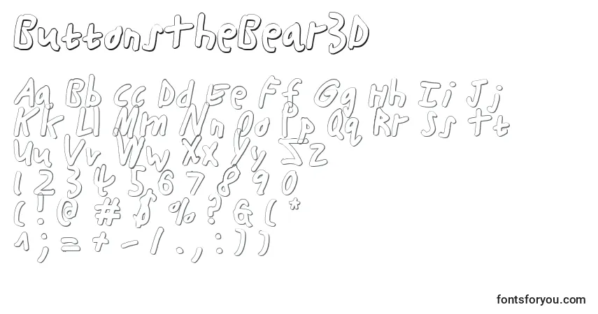Шрифт ButtonsTheBear3D – алфавит, цифры, специальные символы