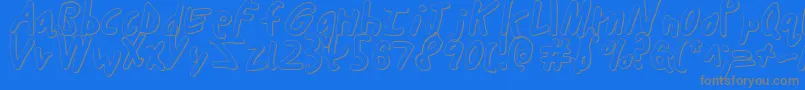 ButtonsTheBear3D-Schriftart – Graue Schriften auf blauem Hintergrund