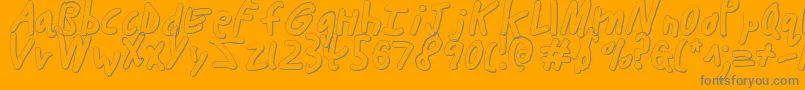 ButtonsTheBear3D-Schriftart – Graue Schriften auf orangefarbenem Hintergrund