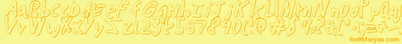 ButtonsTheBear3D Font – Orange Fonts on Yellow Background