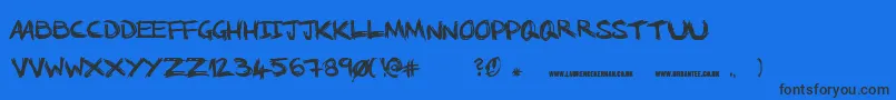 Шрифт NoRunningInTheHalls – чёрные шрифты на синем фоне