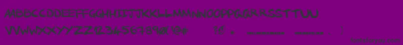 フォントNoRunningInTheHalls – 紫の背景に黒い文字