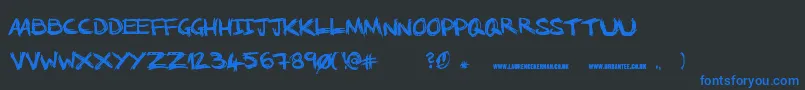 NoRunningInTheHalls Font – Blue Fonts on Black Background